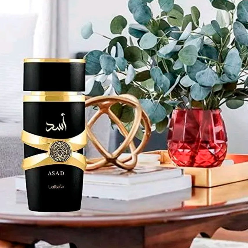 Combo Lattafa Hombre: Perfume, Spray y Crema Corporal.
