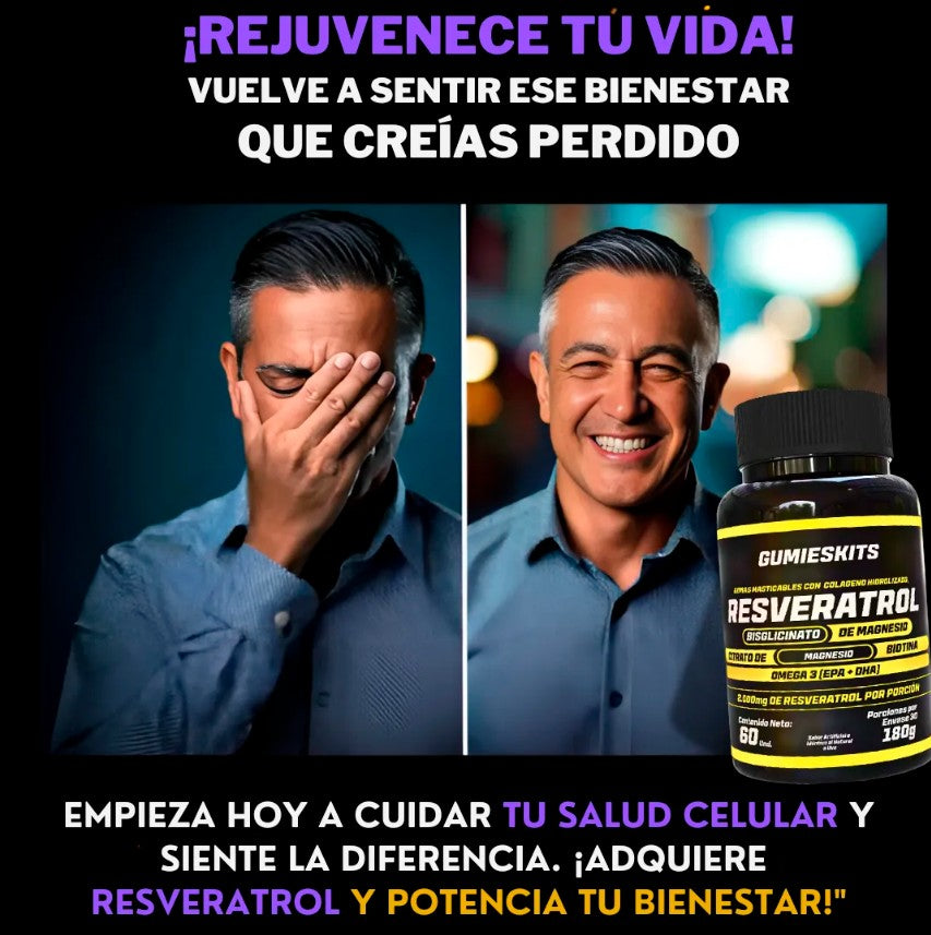 "Resveratrol, Gomitas de Alta Eficiencia – Ciencia Antiedad en Cada Bocado"