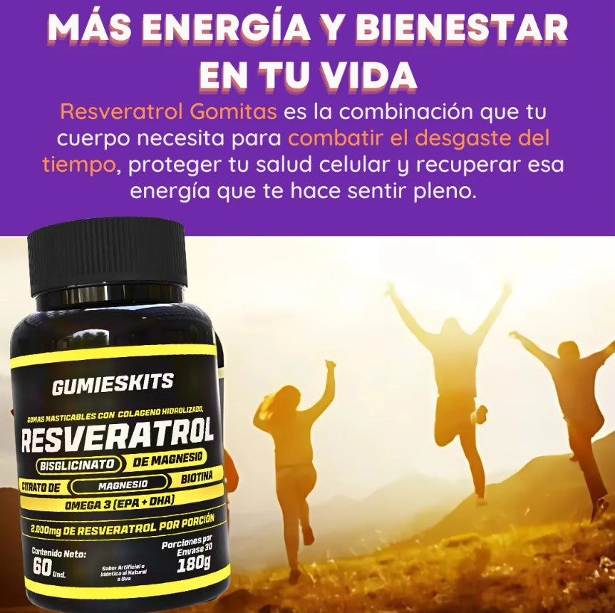 "Resveratrol, Gomitas de Alta Eficiencia – Ciencia Antiedad en Cada Bocado"