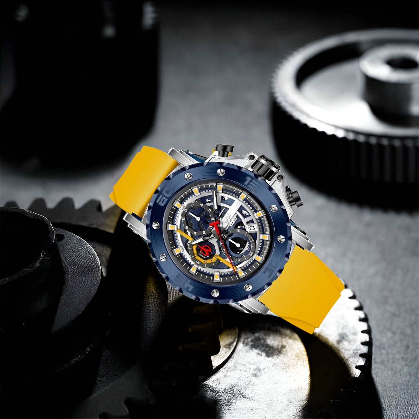 Reloj G-Force H3959G Cronógrafo para Hombre – Pulso de Silicona, Resistente al Agua y Estuche Incluido